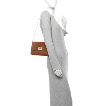 CHRISTIAN LOUBOUTIN Veau Velours Calfskin Vero Dodat Clutch Cannelle