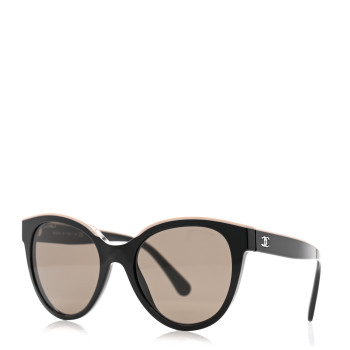 CHANEL Acetate CC Butterfly Sunglasses 5414 Black Beige