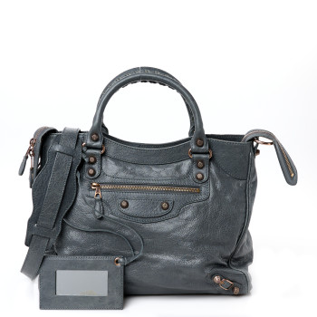 BALENCIAGA Agneau Giant 12 Rose Gold Hardware Velo Gris Tarmac