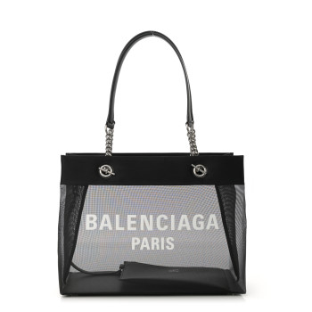 BALENCIAGA Mesh Medium Duty Free Tote Black