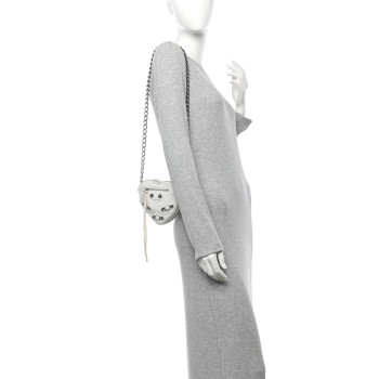 BALENCIAGA Agneau Arena Mini Le Cagole Heart Bag Optic White