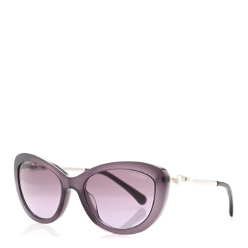 CHANEL Acetate Pearl Cat Eye Sunglasses 5340-H Purple