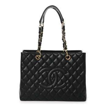 CHANEL Caviar Quilted Grand Shopping Tote GST Black