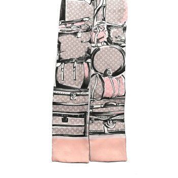 LOUIS VUITTON Silk Monogram Trunks Bandeau Rose Poudre