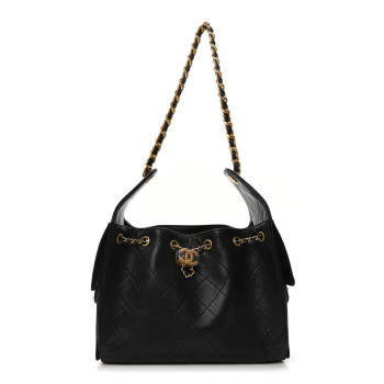 CHANEL Caviar Quilted Small Chanel 25 Handbag Black