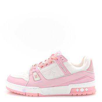 LOUIS VUITTON Calfskin Monogram Womens LV Trainer Sneakers 39.5 Light Pink LOUIS VUITTON Calfskin Monogram Womens LV Trainer Sneakers 39.5 Light Pink