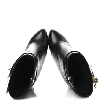 GIVENCHY Calfskin Shark Lock Ankle Boots 39 Black