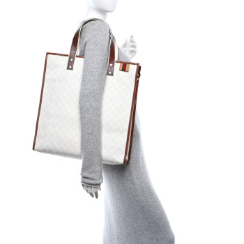 GUCCI GG Plus Monogram Medium Signature Web Loop Tote White