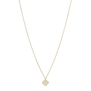 VAN CLEEF & ARPELS 18K Yellow Gold Mother of Pearl Vintage Alhambra Pendant Necklace