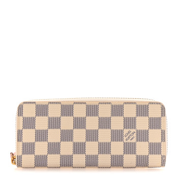 LOUIS VUITTON Damier Azur Clemence Wallet Rose Ballerine