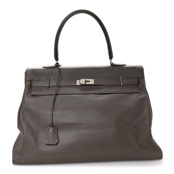 HERMES Veau Sikkim Kelly Relax 50 Etain