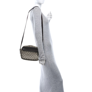 GUCCI GG Plus Monogram Shoulder Bag Dark Brown
