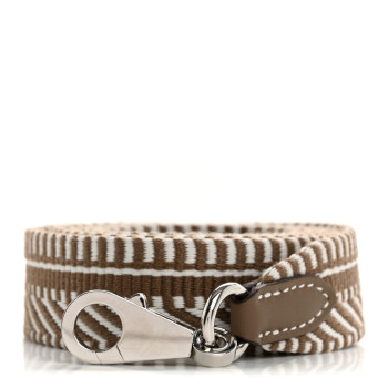 HERMES Toile Swift 25mm Sangle Cavale Shoulder Strap Gris Pale Etoupe