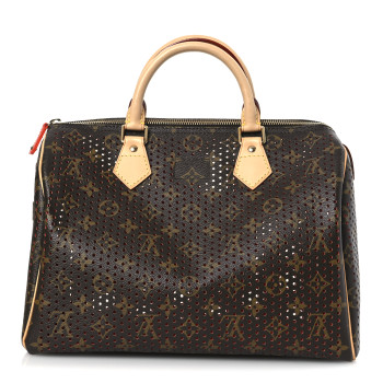 LOUIS VUITTON Monogram Perforated Speedy 30 Orange
