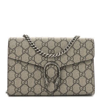 GUCCI GG Supreme Monogram Mini Dionysus Chain Wallet Beige Taupe