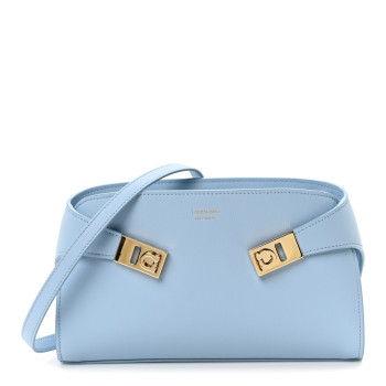 SALVATORE FERRAGAMO Calfskin Mini Hug Crossbody Bag Sky Blue