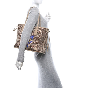 MCM Visetos Medium Liz Reversible Shopper Tote Beige