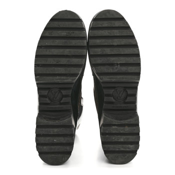LOUIS VUITTON Suede Calfskin Monogram World Tour Platform Desert Boots 40 Black
