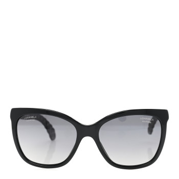 CHANEL Acetate Quilted Polarized Butterfly CC Sunglasses 5288-Q Black
