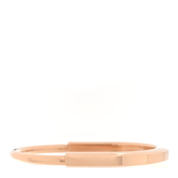 TIFFANY 18K Rose Gold Tiffany Lock Bangle Bracelet