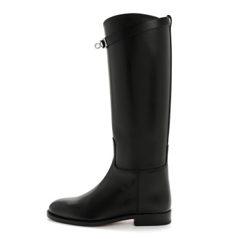 HERMES Box Kelly Jumping Boots 35.5 Black