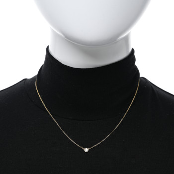 TIFFANY 18K Yellow Gold Diamond .17ct Elsa Peretti Diamonds by the Yard Heart Pendant Necklace