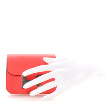 HERMES Evercolor Bi-Color Constance Slim Wallet Rose Texas Sienne