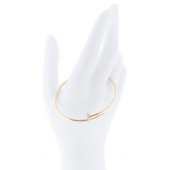 CARTIER 18K Yellow Gold Diamond Small Juste Un Clou Bracelet 17