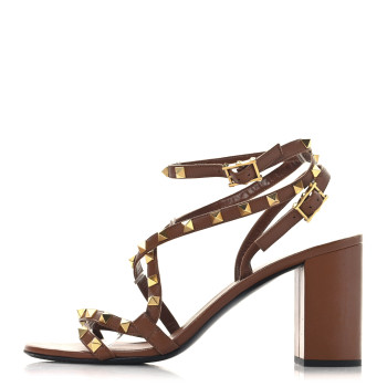 VALENTINO GARAVANI Nappa Rockstud Flair Ankle Wrap 80mm Sandals 40 Selleria