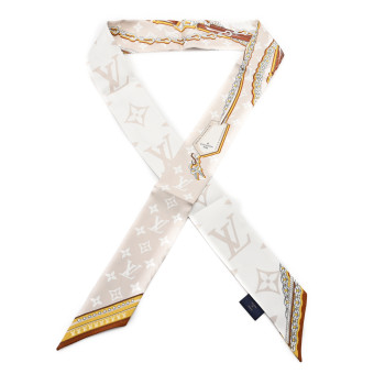 LOUIS VUITTON Silk Ultimate Monogram Bandeau Beige Clair
