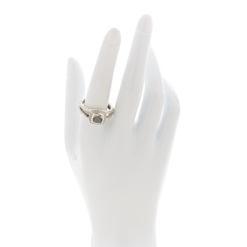 DAVID YURMAN Sterling Silver Diamond Prasiolite 7mm Petite Albion Ring 59 8.75
