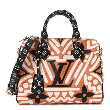 LOUIS VUITTON Monogram Giant Crafty Speedy Bandouliere 25 Creme Caramel