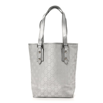 GUCCI Monogram Tote Bag Silver