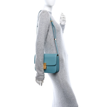 CELINE Goatskin Medium Classic Box Flap Bag Antarctic