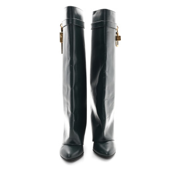 GIVENCHY Calfskin Shark Lock Pant Boots 38.5 Green
