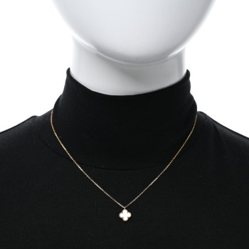 VAN CLEEF & ARPELS 18K Yellow Gold Mother of Pearl Vintage Alhambra Pendant Necklace