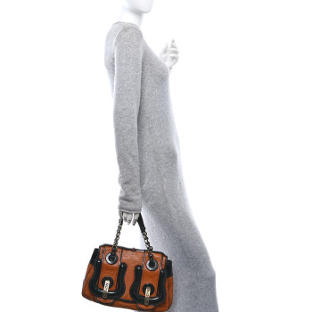 FENDI Nappa Patent B Bag Osso Black