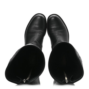 GUCCI Guccissima Calfskin Miro Soft Knee High Riding Boots 35.5 Black
