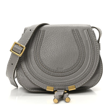 CHLOE Calfskin Mini Marcie Round Crossbody Bag  Cashmere Grey