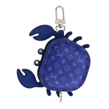 LOUIS VUITTON Monogram Crab Bag Charm Blue