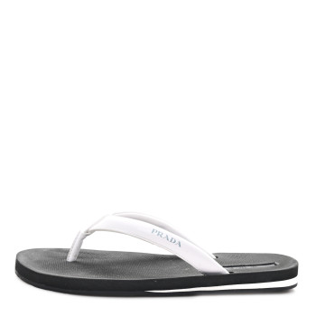 PRADA Vernice Thong Sandals 37 Bianco