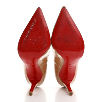 CHRISTIAN LOUBOUTIN Patent Pigalle 100 Pumps 37 Nude