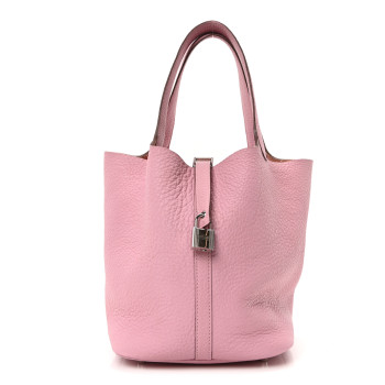 HERMES Taurillon Clemence Picotin Lock 22 MM Mauve Sylvestre