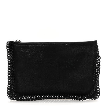 STELLA MCCARTNEY Shaggy Deer Falabella Clutch Black