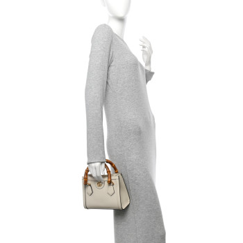 GUCCI Wonka Grain Calfskin Mini Diana Tote Bag Mystic White