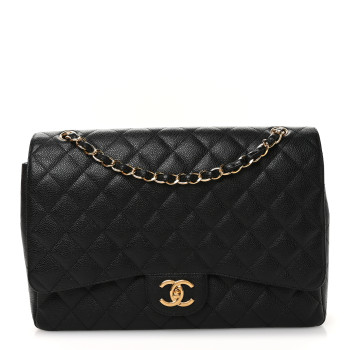 CHANEL Caviar Quilted Maxi Double Flap Black