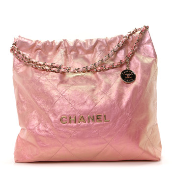 CHANEL Metallic Shaded Calfskin Quilted Chanel 22 Pink
