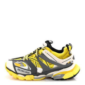 BALENCIAGA Mesh Nylon Womens Track Sneakers 39 Jaune Black White