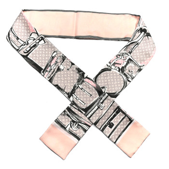 LOUIS VUITTON Silk Monogram Trunks Bandeau Rose Poudre