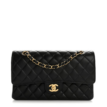 CHANEL Caviar Quilted Medium Double Flap Black